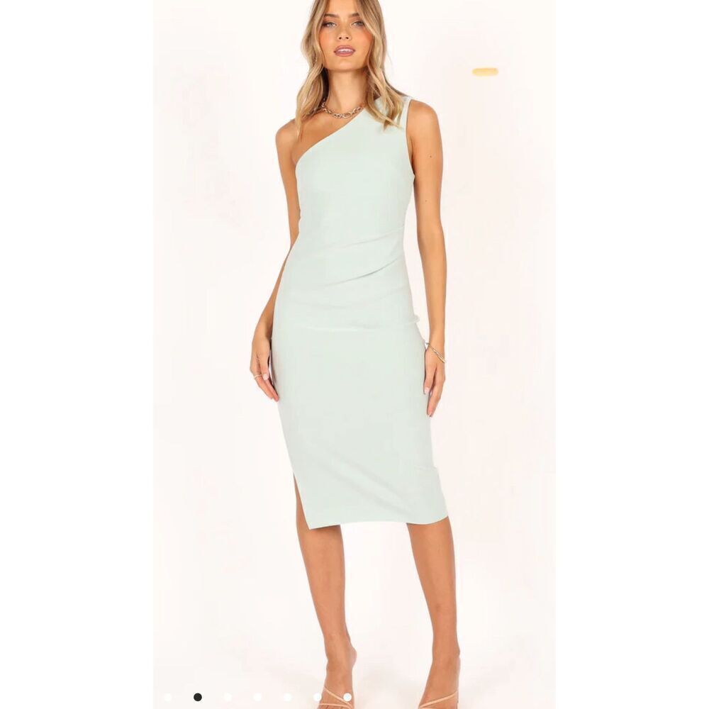 Petal & Pup One-Shoulder Nadene Dress in Mint
